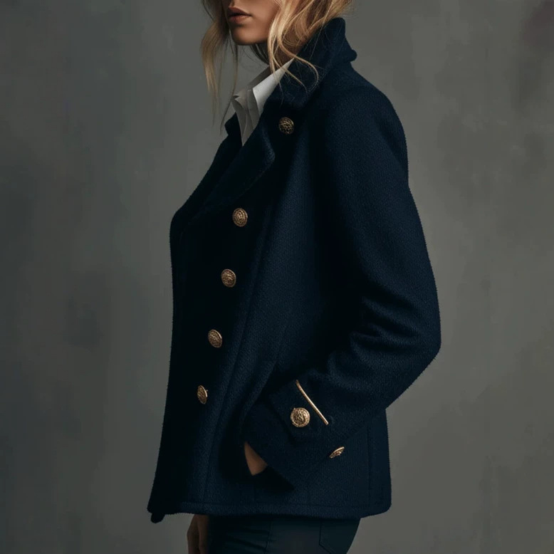 European And American Retro Nautical-style Wool Coat