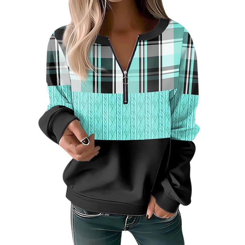 European And American Style Women's Long-sleeved Shirt With A Lapel Collar, Circular