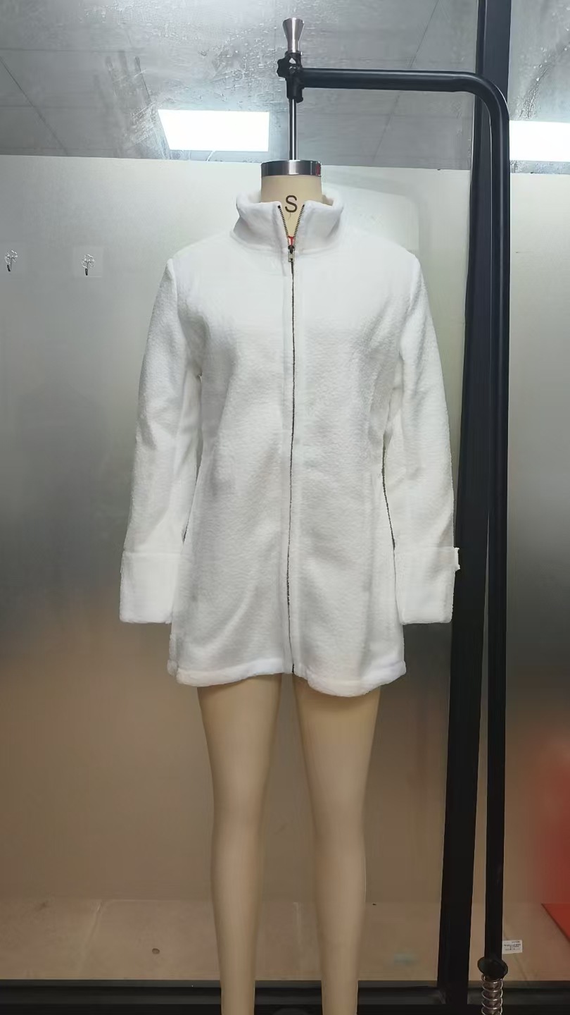 European And American Women's New Autumn And Winter Stand-up Collar Fleece Jacket