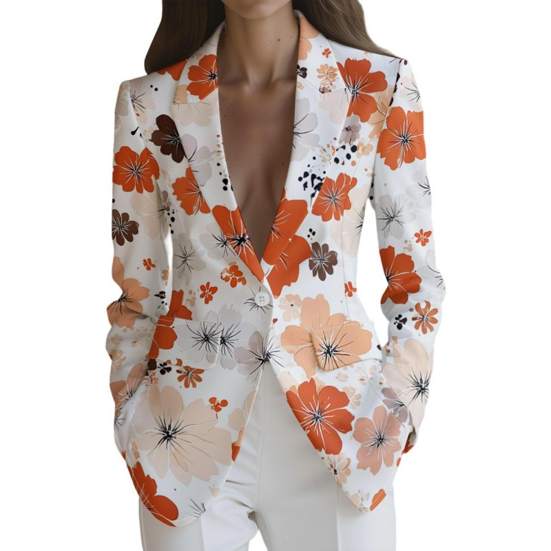 European And American Womens Coat With A Notch Lapel Suit