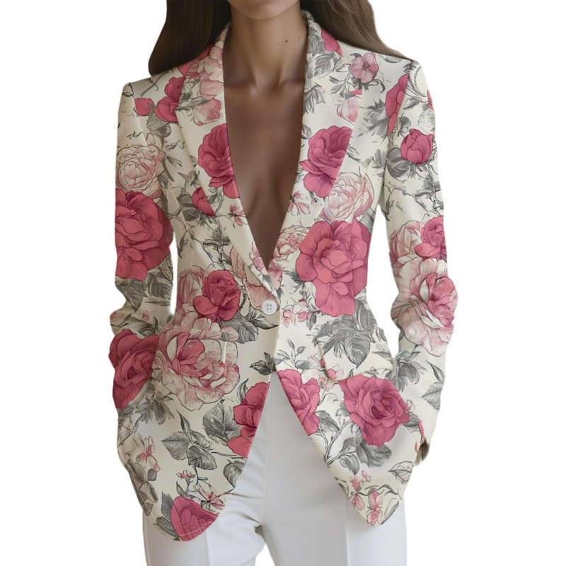 European And American Womens Coat With A Notch Lapel Suit