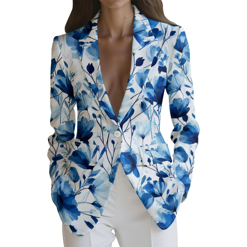 European And American Womens Coat With A Notch Lapel Suit