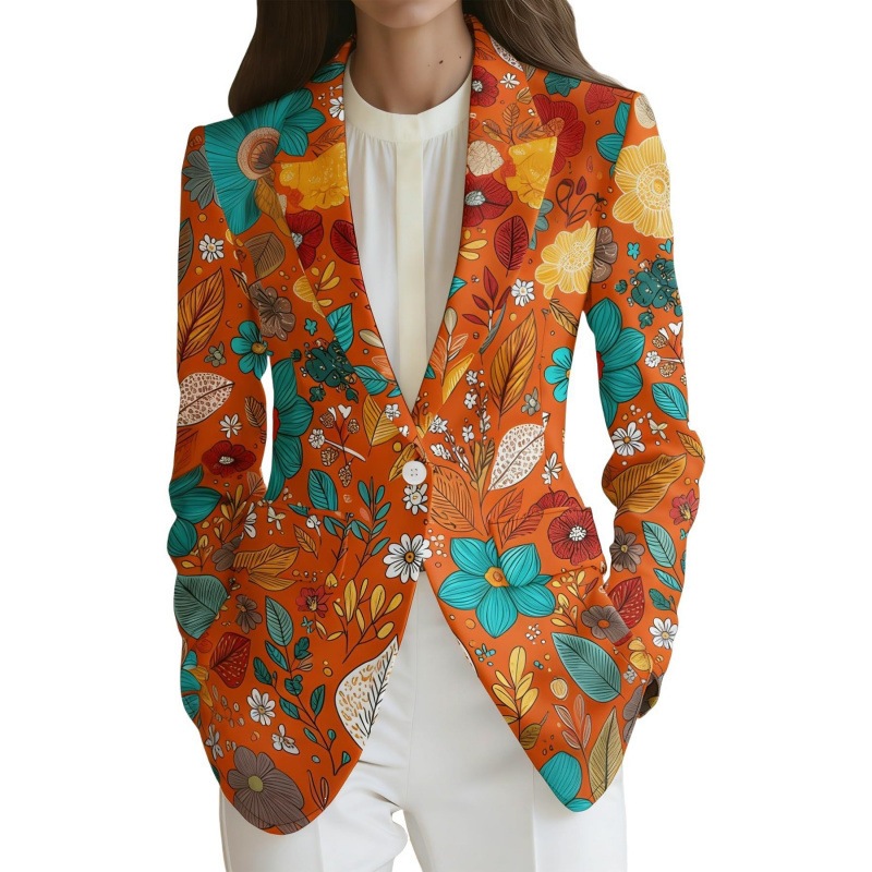 European And American Womens Coat With A Notch Lapel Suit