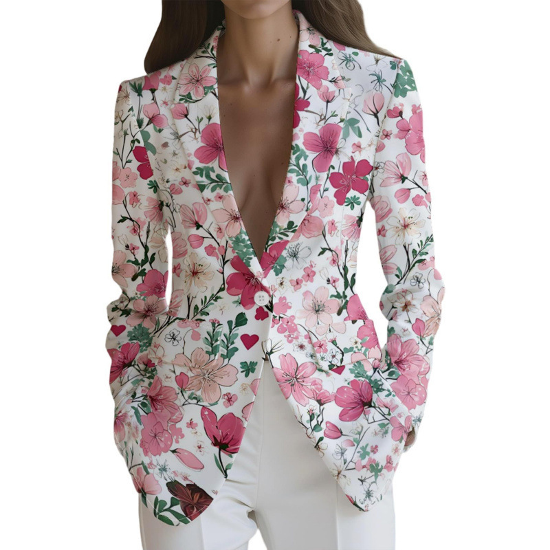 European And American Womens Coat With A Notch Lapel Suit