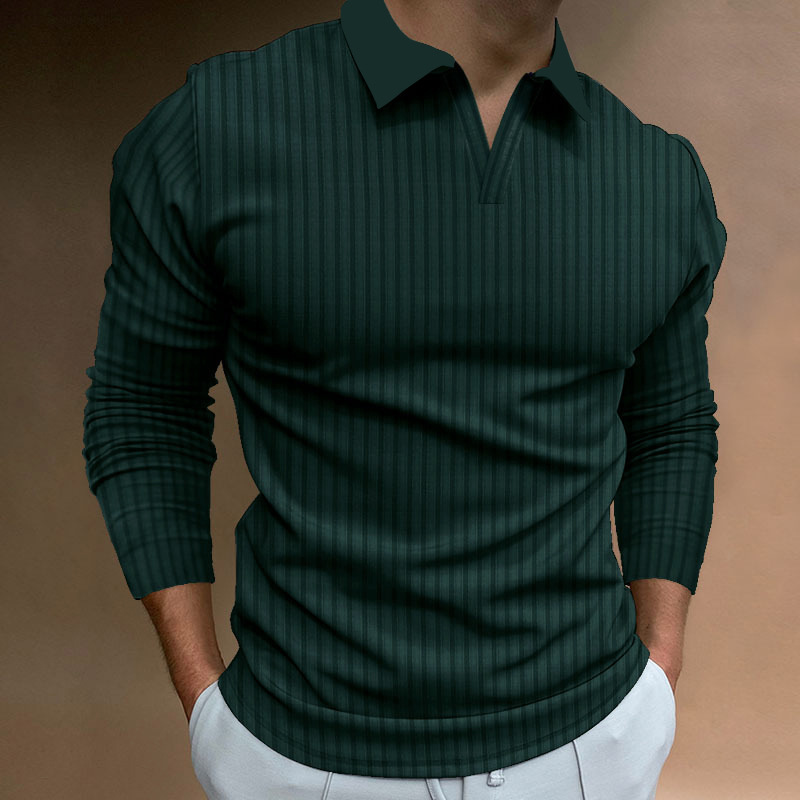 European Size Trade Wish Men's Spring And Autumn Sports Fitness Casual Turn-Down Collar