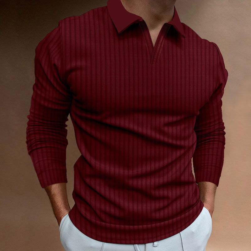 European Size Trade Wish Men's Spring And Autumn Sports Fitness Casual Turn-Down Collar