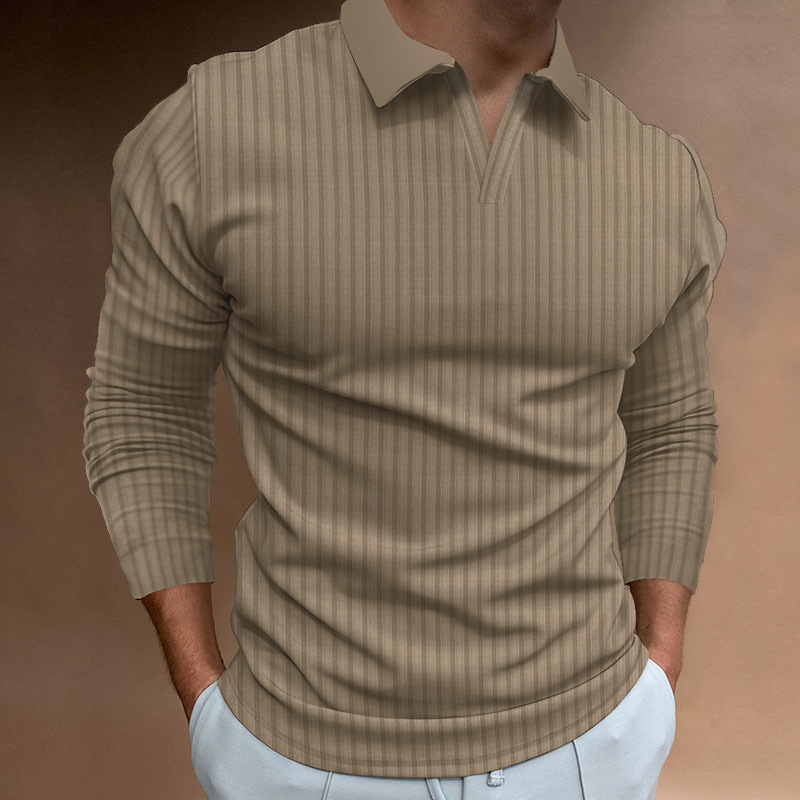 European Size Trade Wish Men's Spring And Autumn Sports Fitness Casual Turn-Down Collar