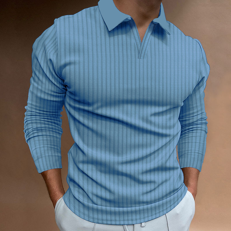 European Size Trade Wish Men's Spring And Autumn Sports Fitness Casual Turn-Down Collar