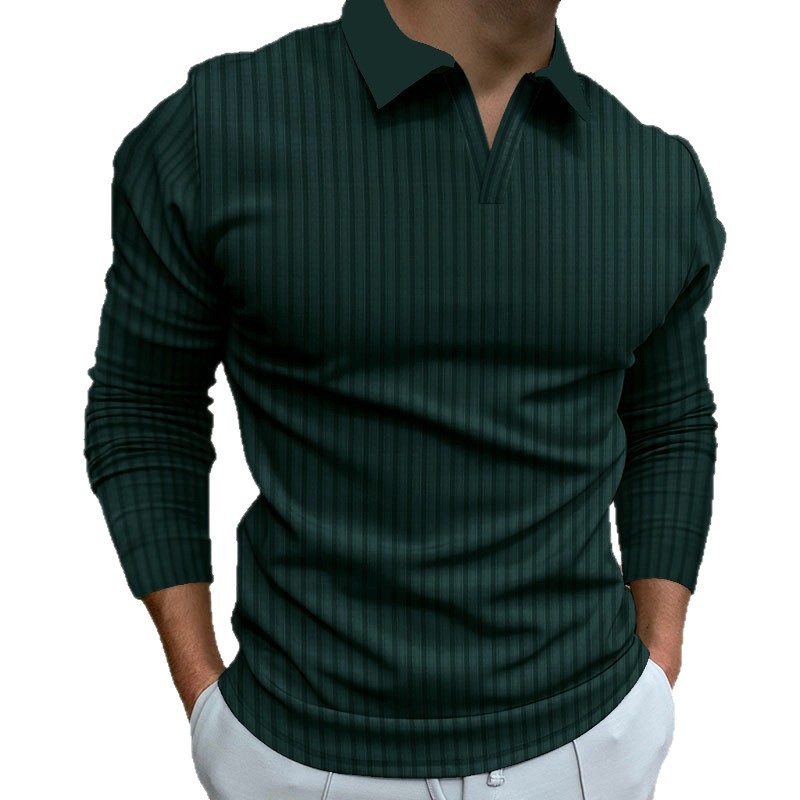 European Size Trade Wish Men's Spring And Autumn Sports Fitness Casual Turn-Down Collar