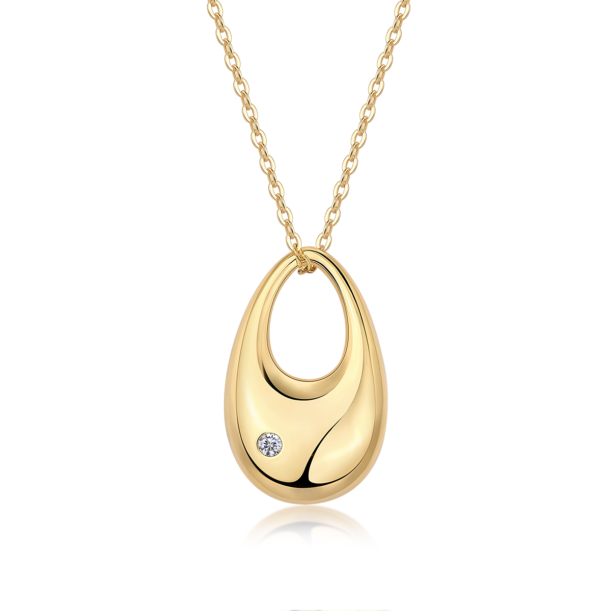 Evening Love - A Fashionable And Trendy Necklace Pendant Set With Top-quality Moissanite