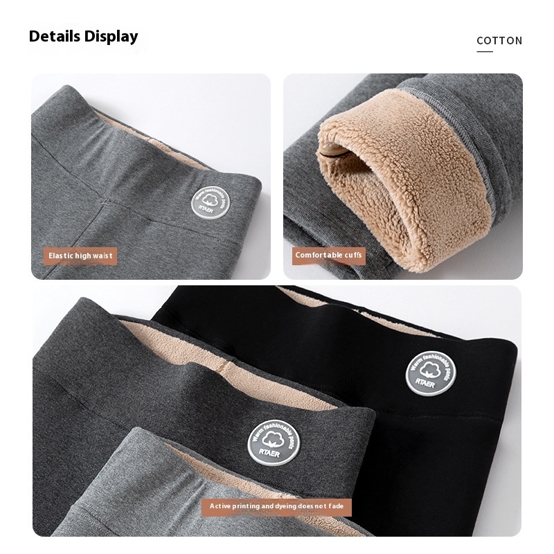 Extra Thick Cashmere Leggings Female High Waist Tight Fleece Cotton Pants