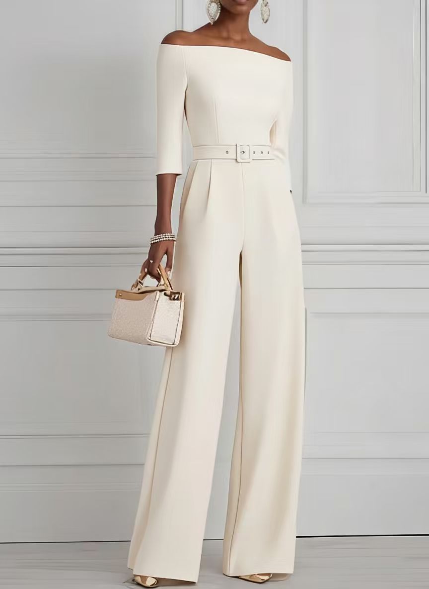Fashionable Off-the-shoulder Professional Jumpsuit