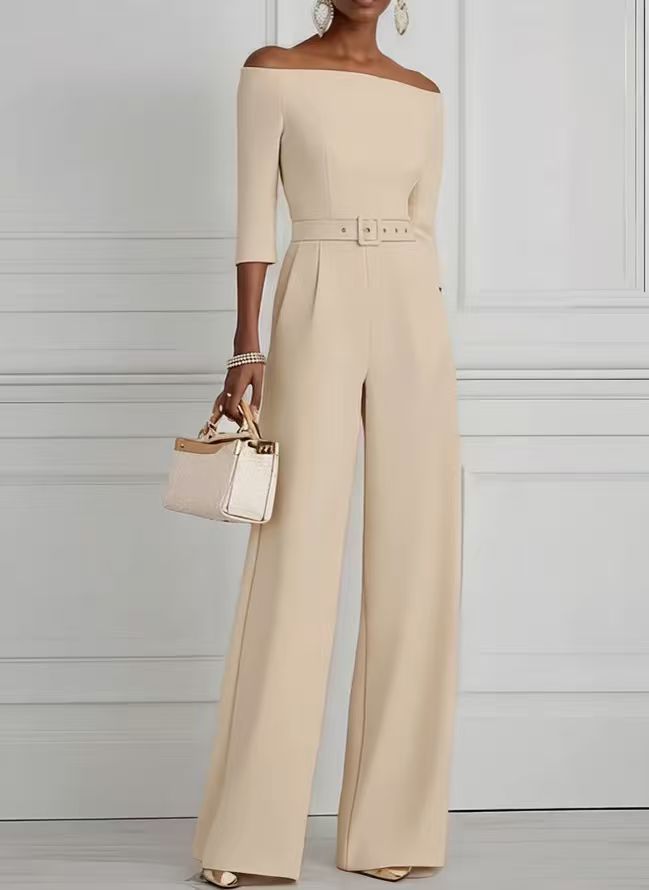 Fashionable Off-the-shoulder Professional Jumpsuit