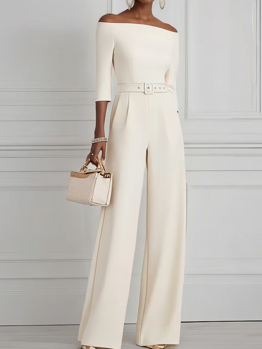 Fashionable Off-the-shoulder Professional Jumpsuit