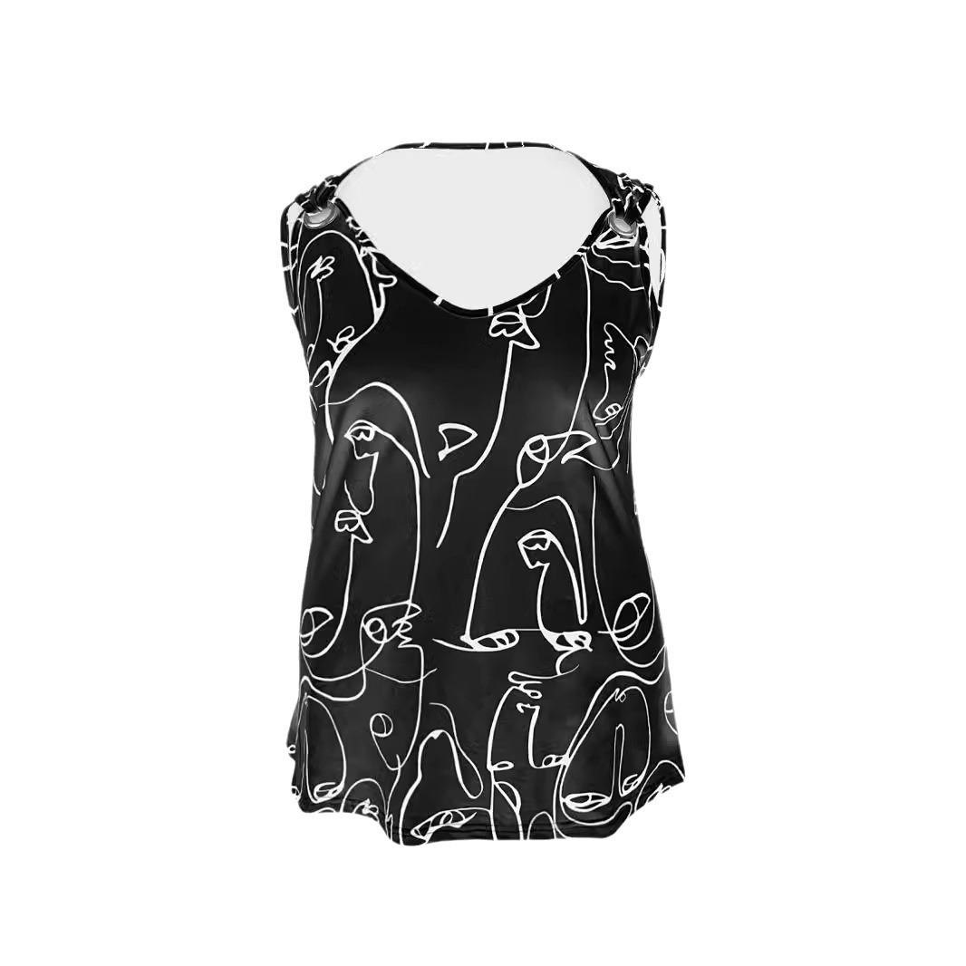 Fashionable Printed 3D Abstract Art Tank Top