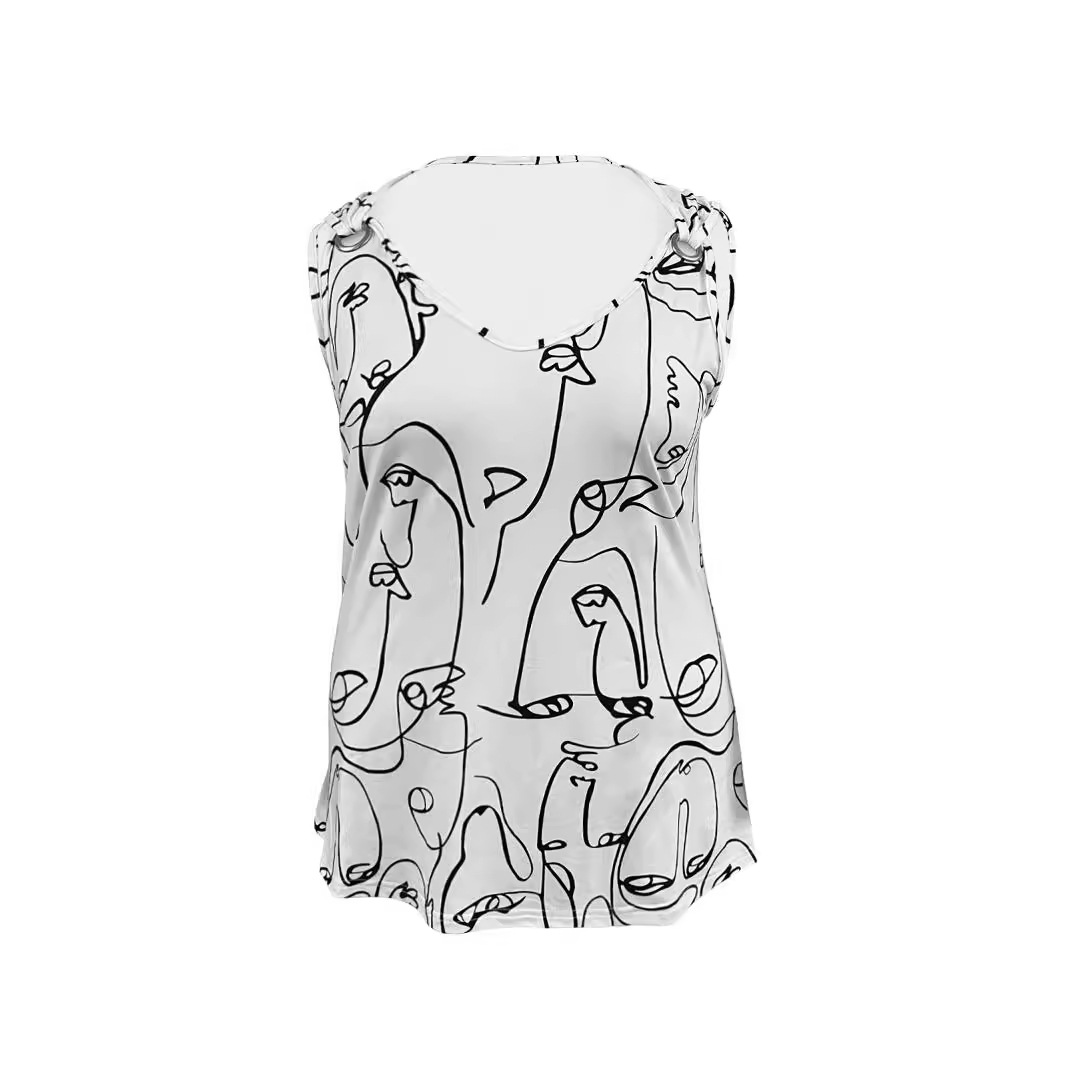 Fashionable Printed 3D Abstract Art Tank Top