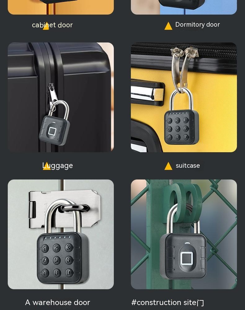 Fingerabdruck-Schloss, Vorhängeschloss, Haushalt, wasserdicht, Passwort, Schrank, Diebstahlsicherung, Türschloss, APP
