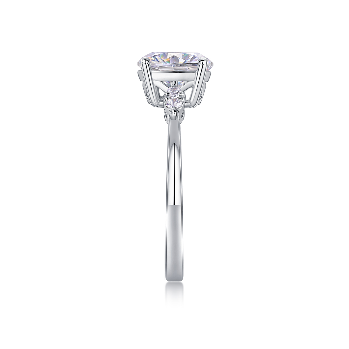 Fish Jumps Over Starlight - A Wedding Ring Set With 2-carat Top-quality Moissanite Silver