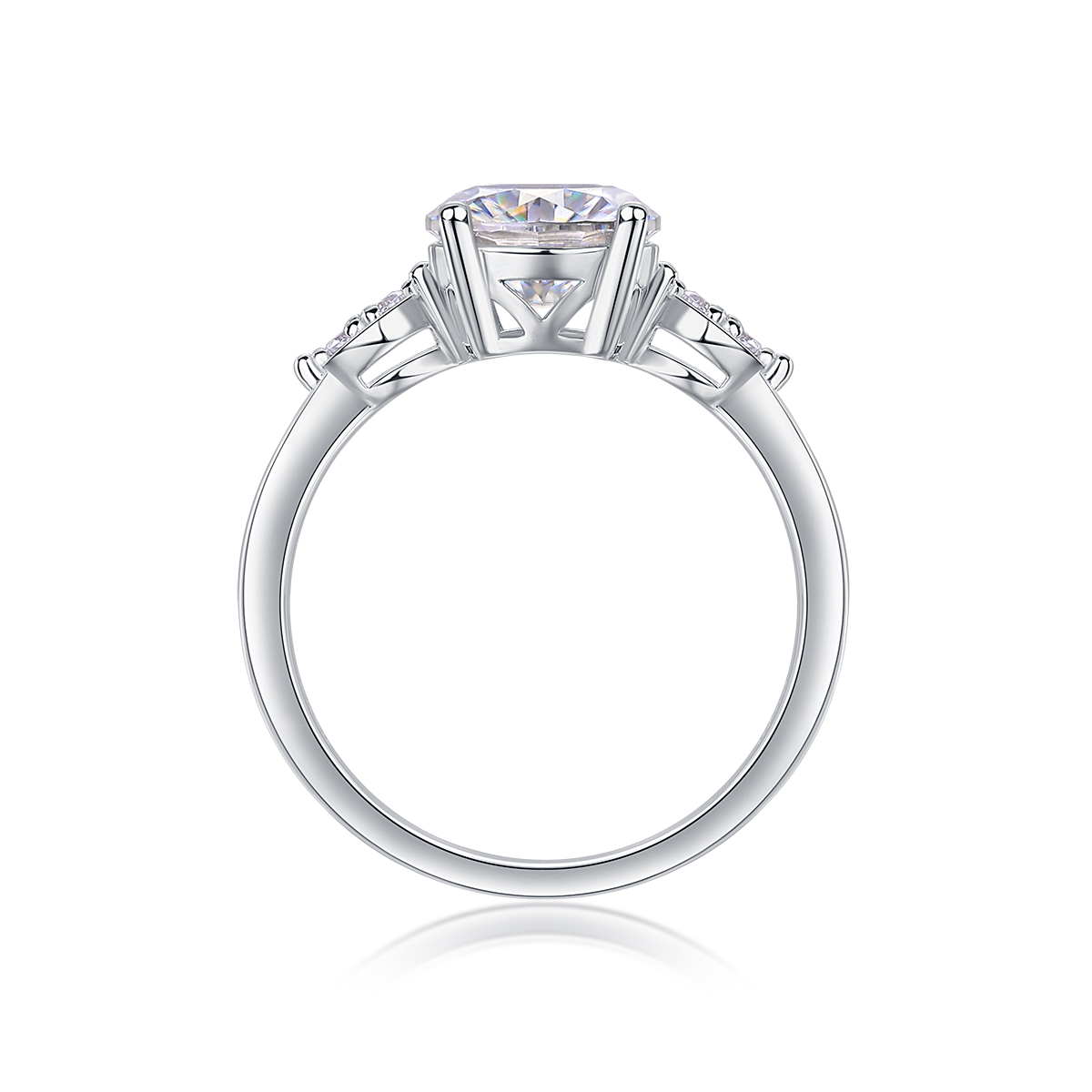 Fish Jumps Over Starlight - A Wedding Ring Set With 2-carat Top-quality Moissanite Silver