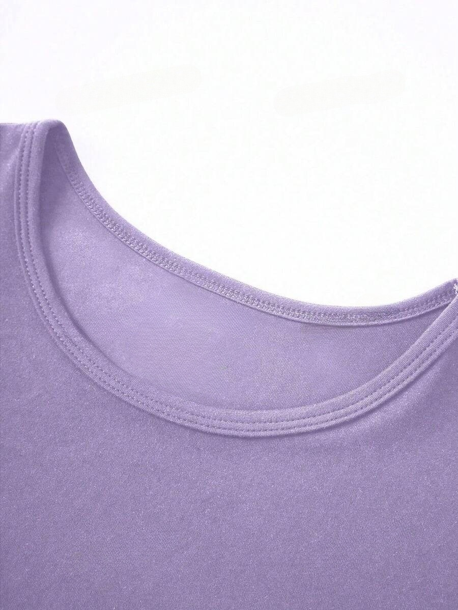 Fitted Crew Neck Cropped Short Sleeve T-Shirt