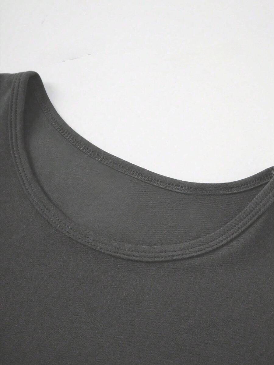 Fitted Crew Neck Cropped Short Sleeve T-Shirt