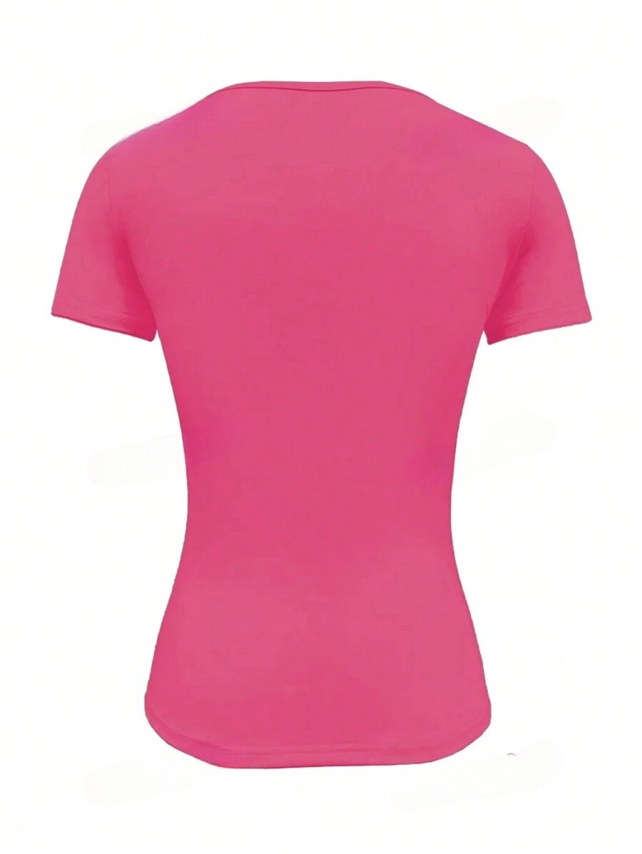 Fitted Crew Neck Cropped Short Sleeve T-Shirt