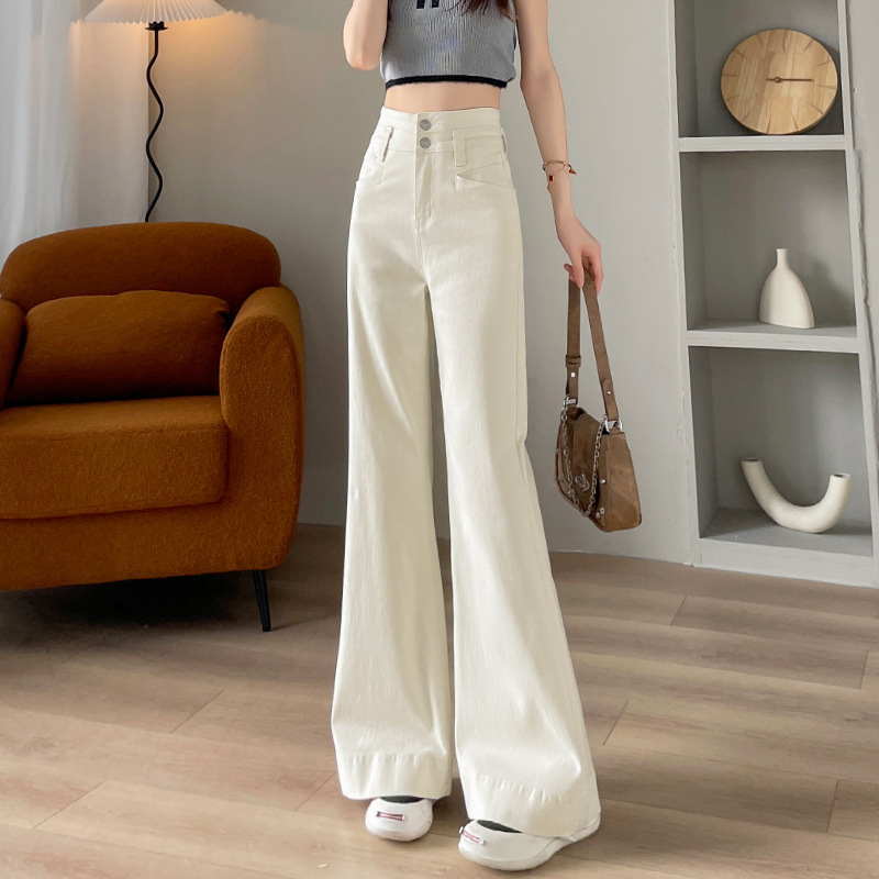 Flared Floor-length Wide-leg Denim Pants