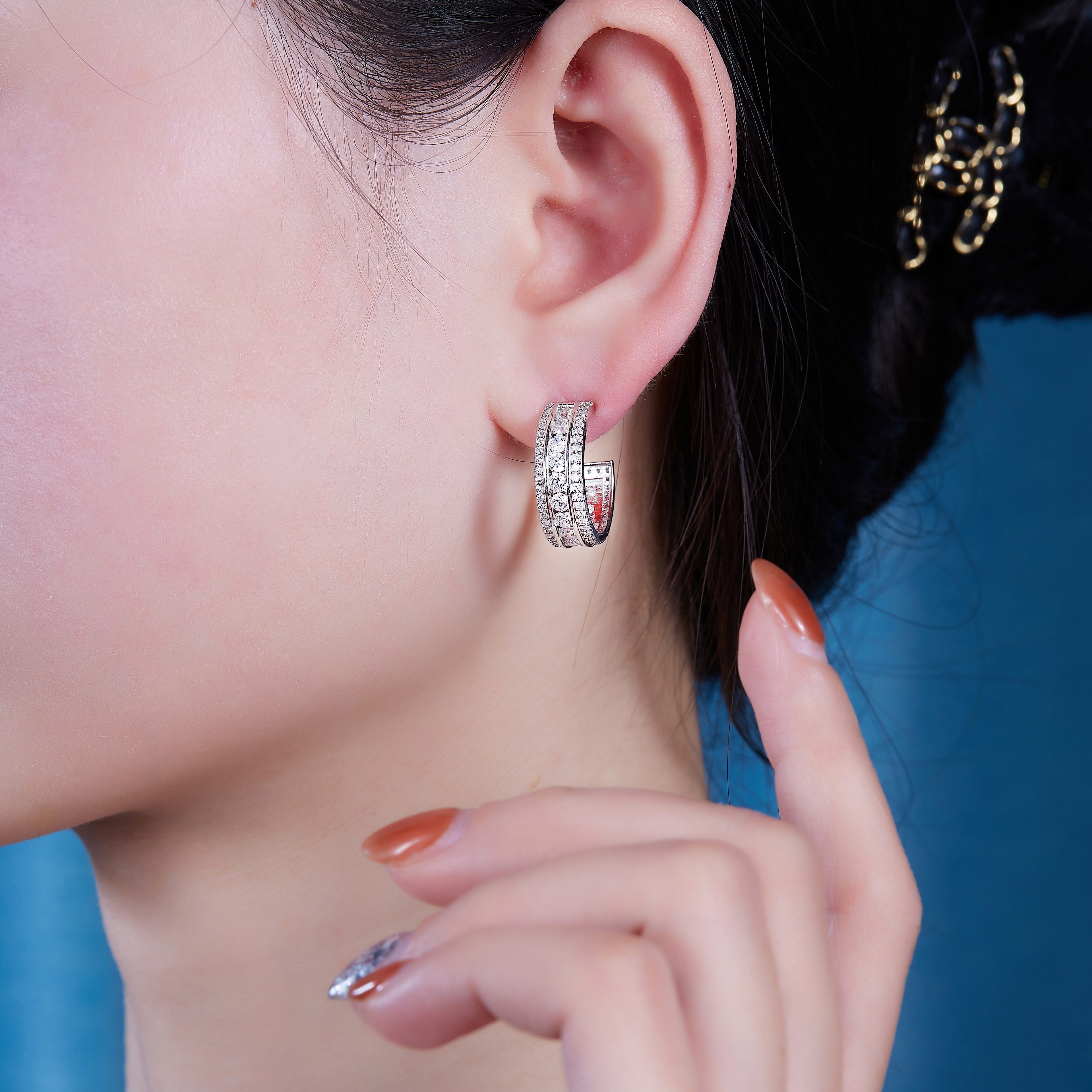 Flying All Over The Sky - Earrings Set With Top-quality Moissanite Silver And