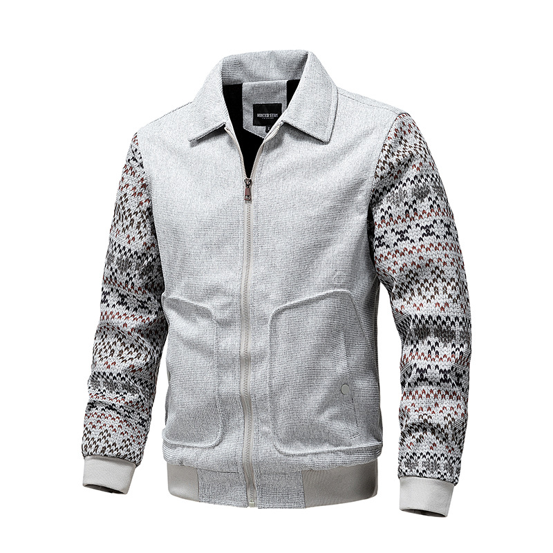 Foreign Trade Autumn And Winter New Casual Splicing Ethnic Style Long-Sleeved Men's Jacket