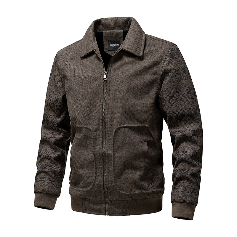 Foreign Trade Autumn And Winter New Casual Splicing Ethnic Style Long-Sleeved Men's Jacket