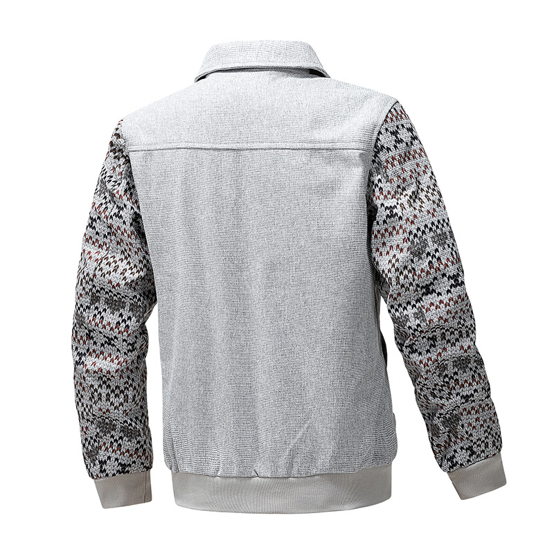 Foreign Trade Autumn And Winter New Casual Splicing Ethnic Style Long-Sleeved Men's Jacket