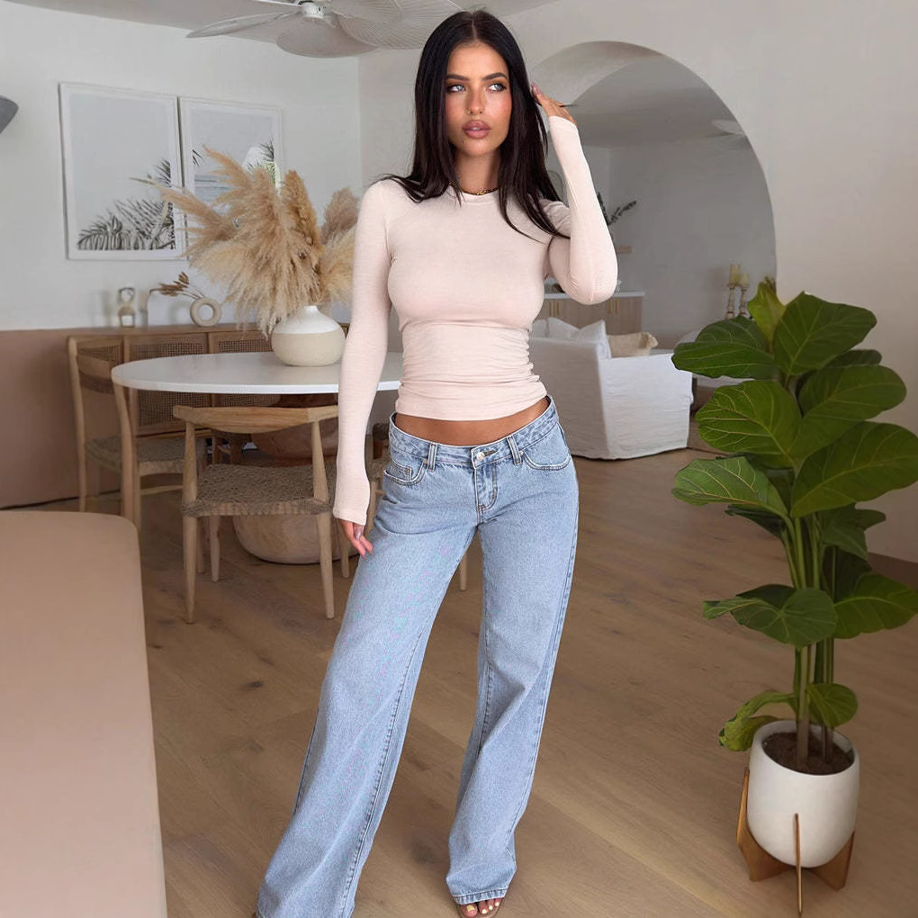 Foreign Trade Independent Website Popular In Europe And America Low-Rise Jeans Fashionable