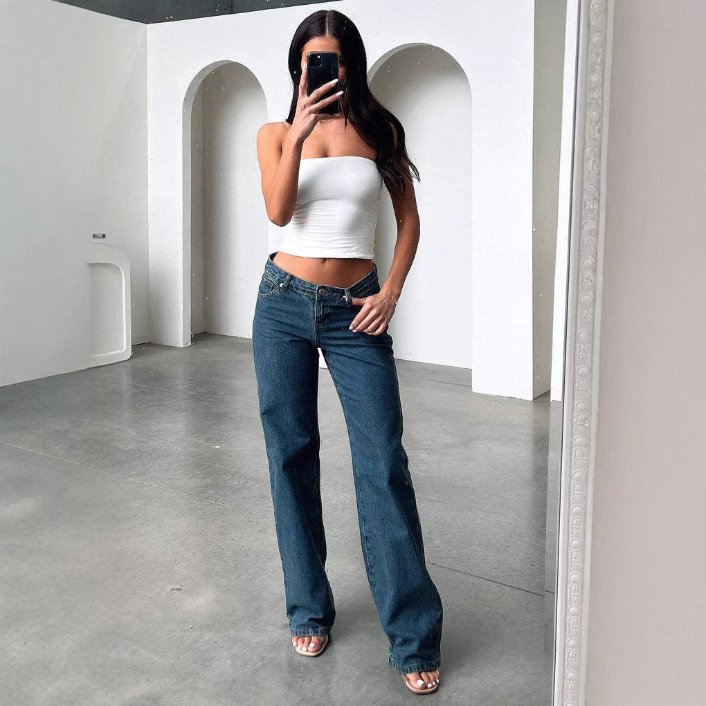 Foreign Trade Independent Website Popular In Europe And America Low-Rise Jeans Fashionable