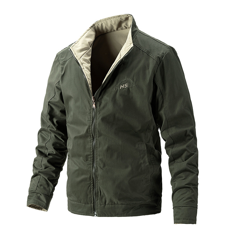 Foreign Trade New Double-sided Washed Jacket Business Casual Spring Men's Coat Stand