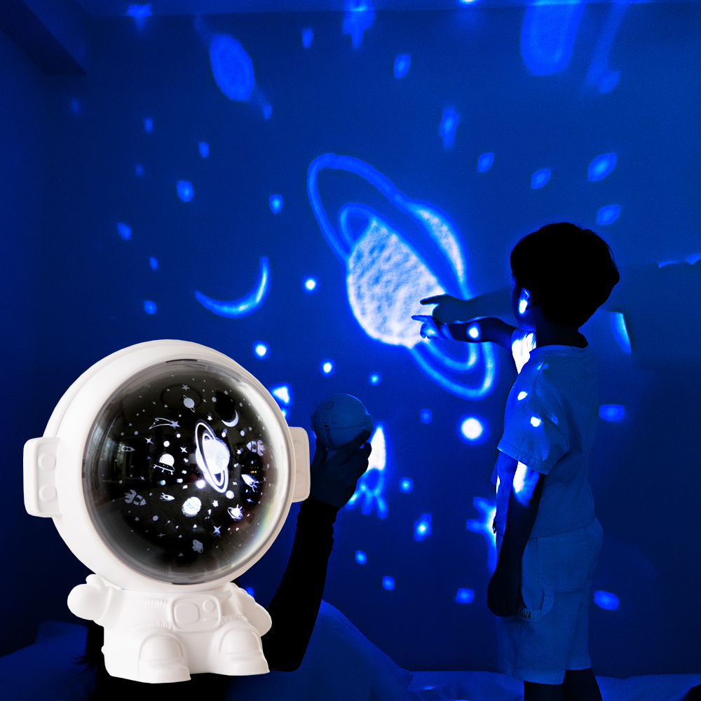Galaxy Star Projector Starry Sky Night Light Astronaut Lamp Room Decr Gift Child Kids Baby