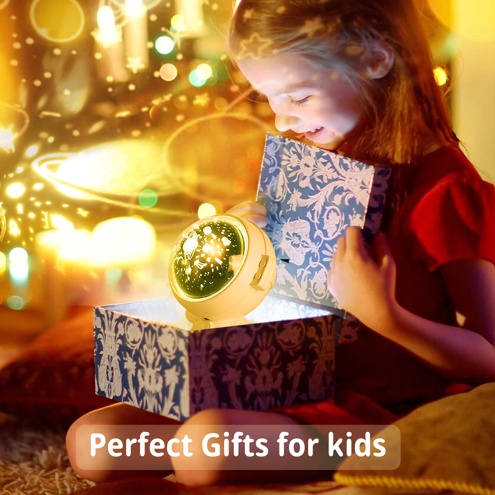 Galaxy Star Projector Starry Sky Night Light Astronaut Lamp Room Decr Gift Child Kids Baby