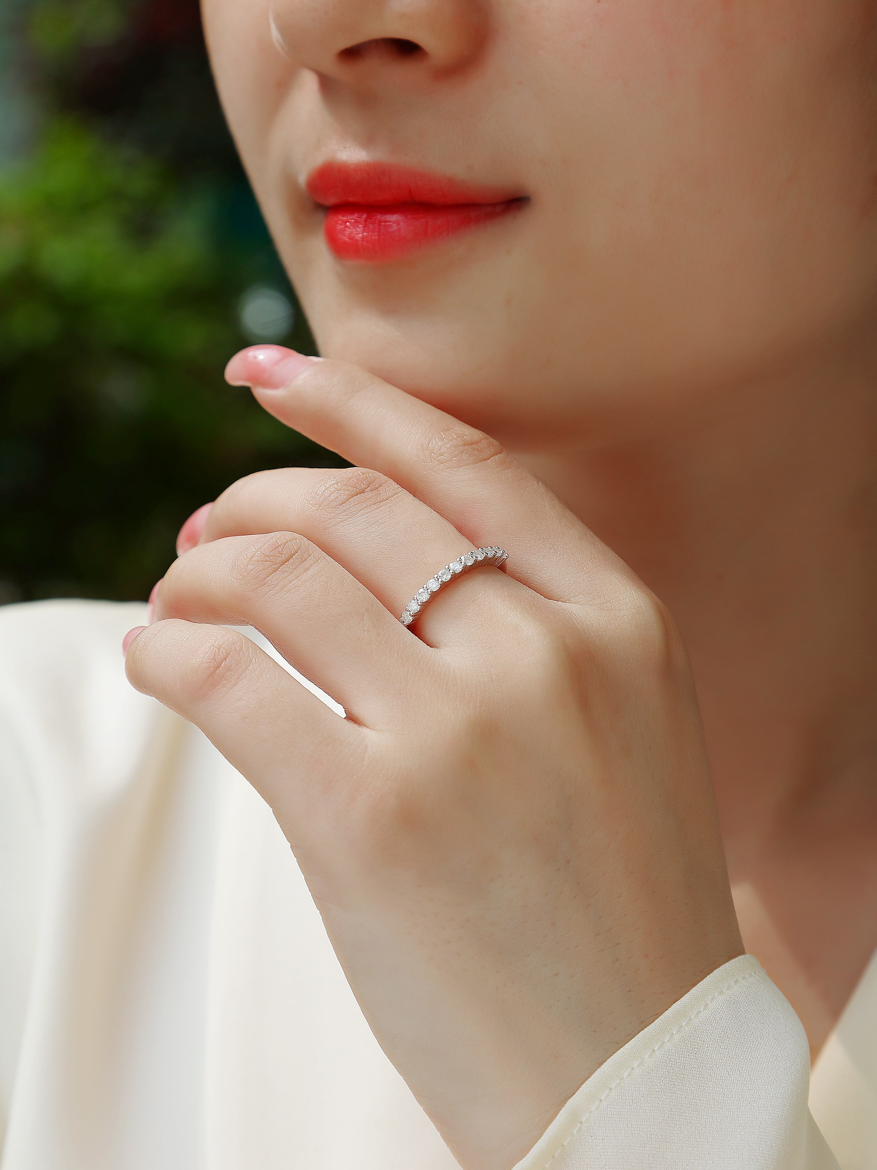 Galaxy Trajectory - A Wedding Ring Set With Top-quality Moissanite Silver And
