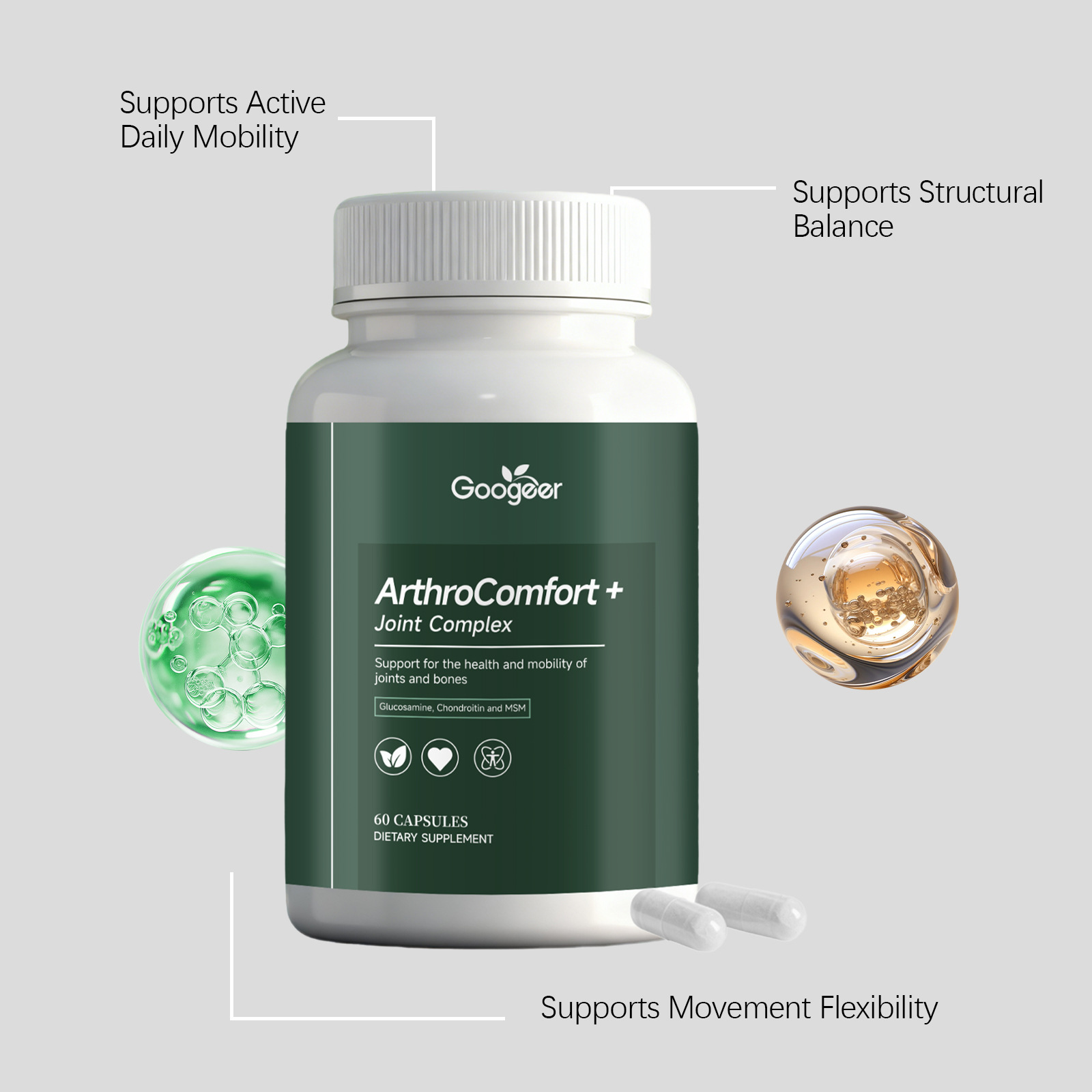 Cápsulas para el cuidado suave de las articulaciones del cuerpo