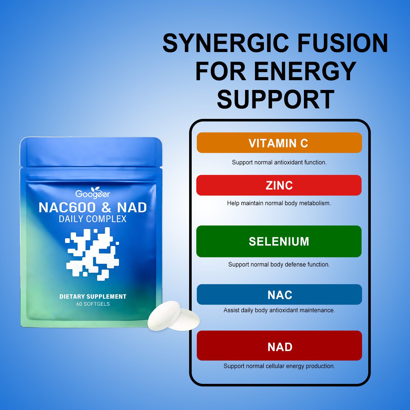 Ingredientes suaves que cuidan y apoyan la nutrición corporal, suplementos energéticos normales, células.