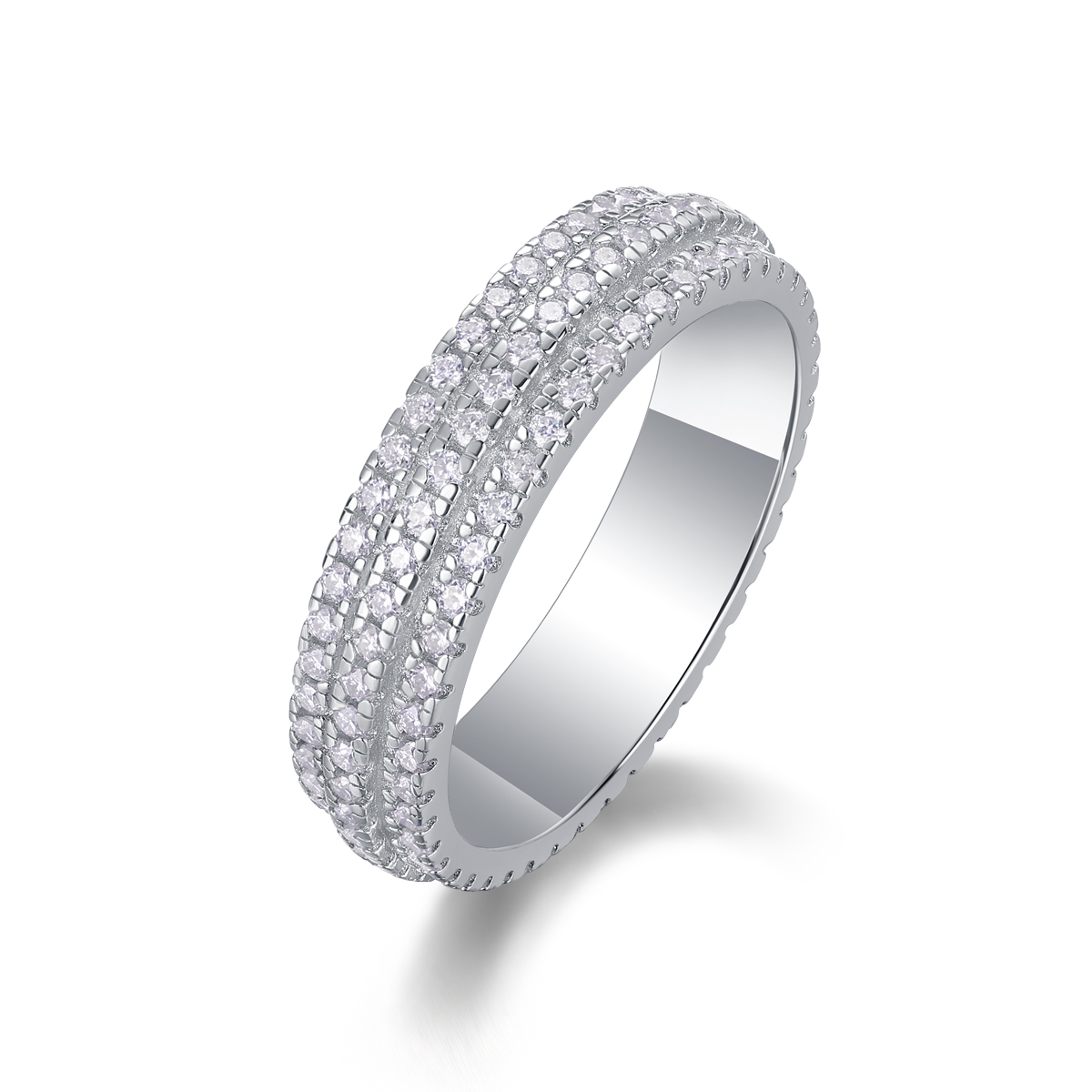 Gentle Melody - A Wedding Ring Set With Top-quality Moissanite Silver And Platinum-plated