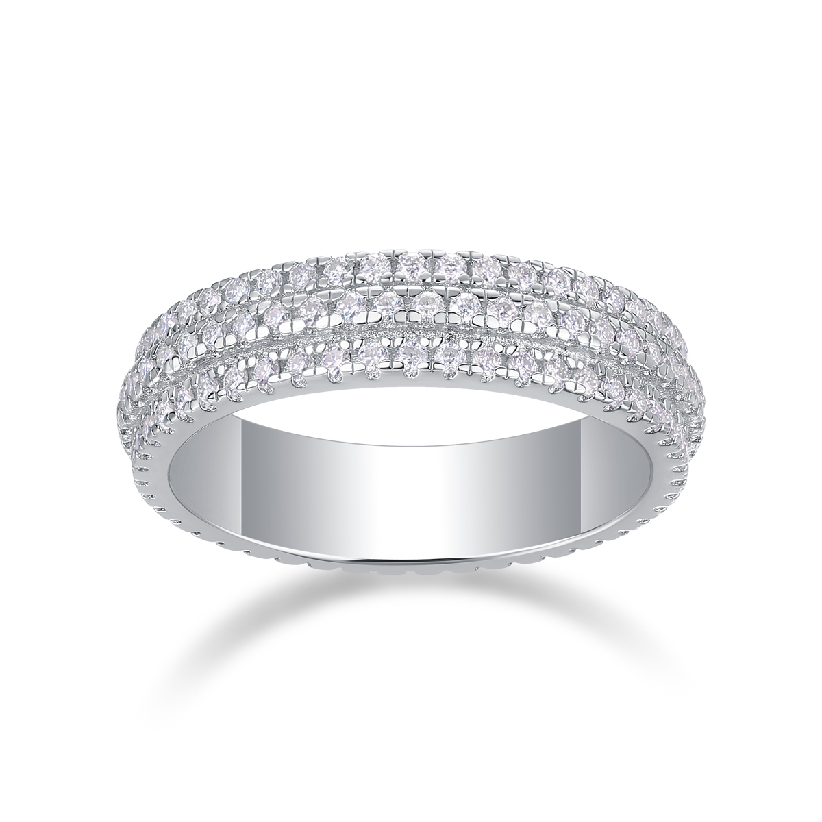 Gentle Melody - A Wedding Ring Set With Top-quality Moissanite Silver And Platinum-plated