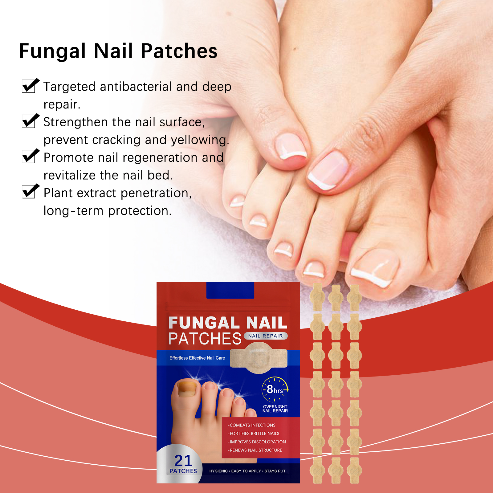Gentle Softening Of Decayed Nail Cuticle, Moisturizing And Nourishing Care Patches, Nail