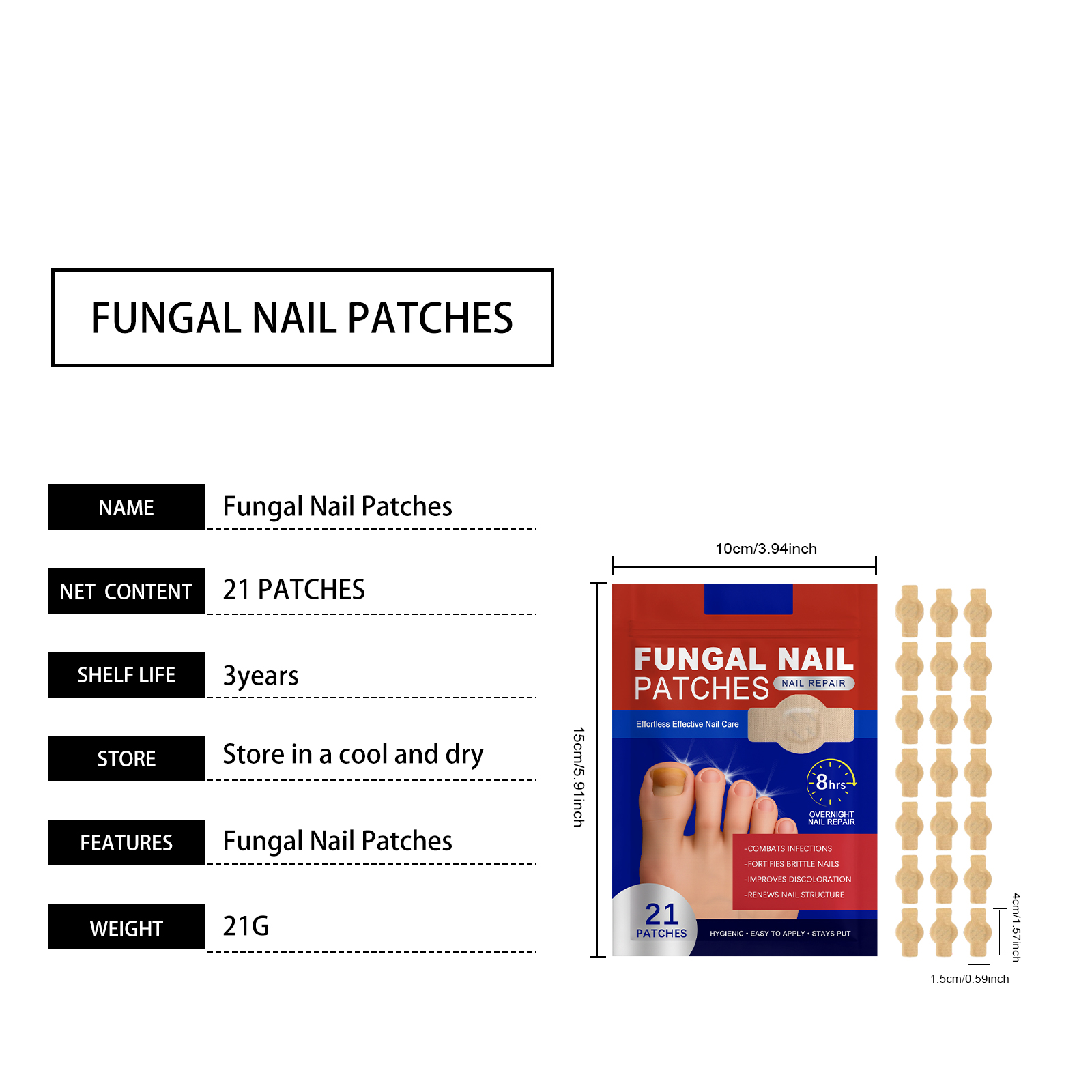 Gentle Softening Of Decayed Nail Cuticle, Moisturizing And Nourishing Care Patches, Nail