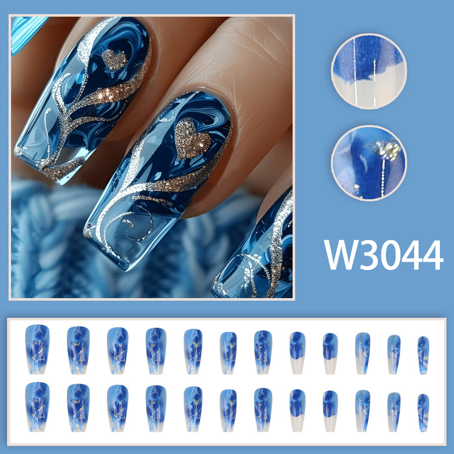 Gold Grain Water Pipe Nail Nail Patch Finished Product 24 Pieces Wear Nail