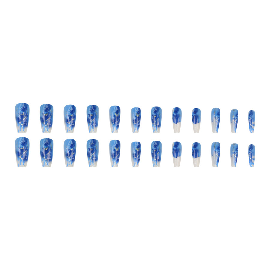 Gold Grain Water Pipe Nail Nail Patch Finished Product 24 Pieces Wear Nail
