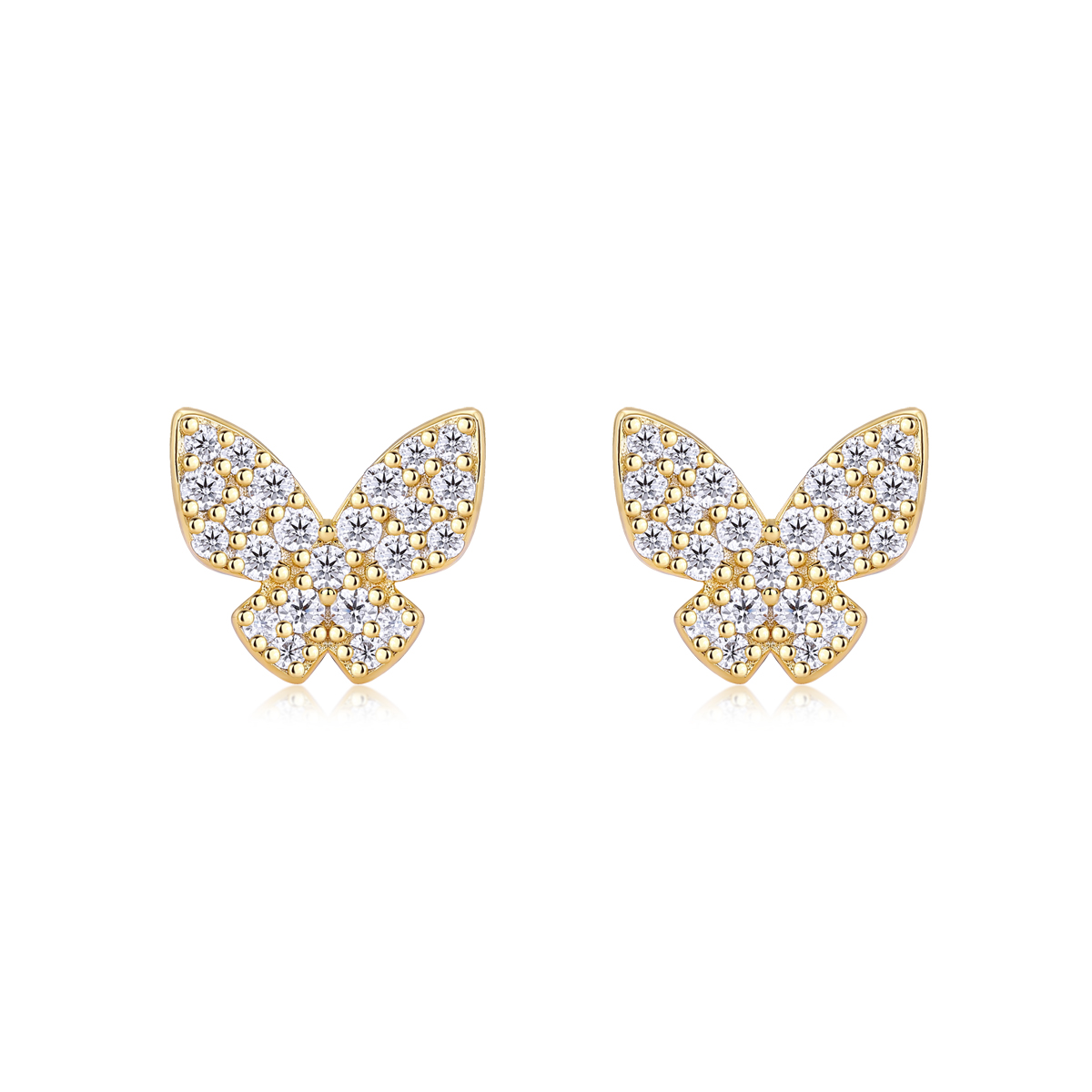 Golden Feather Butterfly - Premium Moissanite Luxury Fashion Light Luxury Jewelry Silver