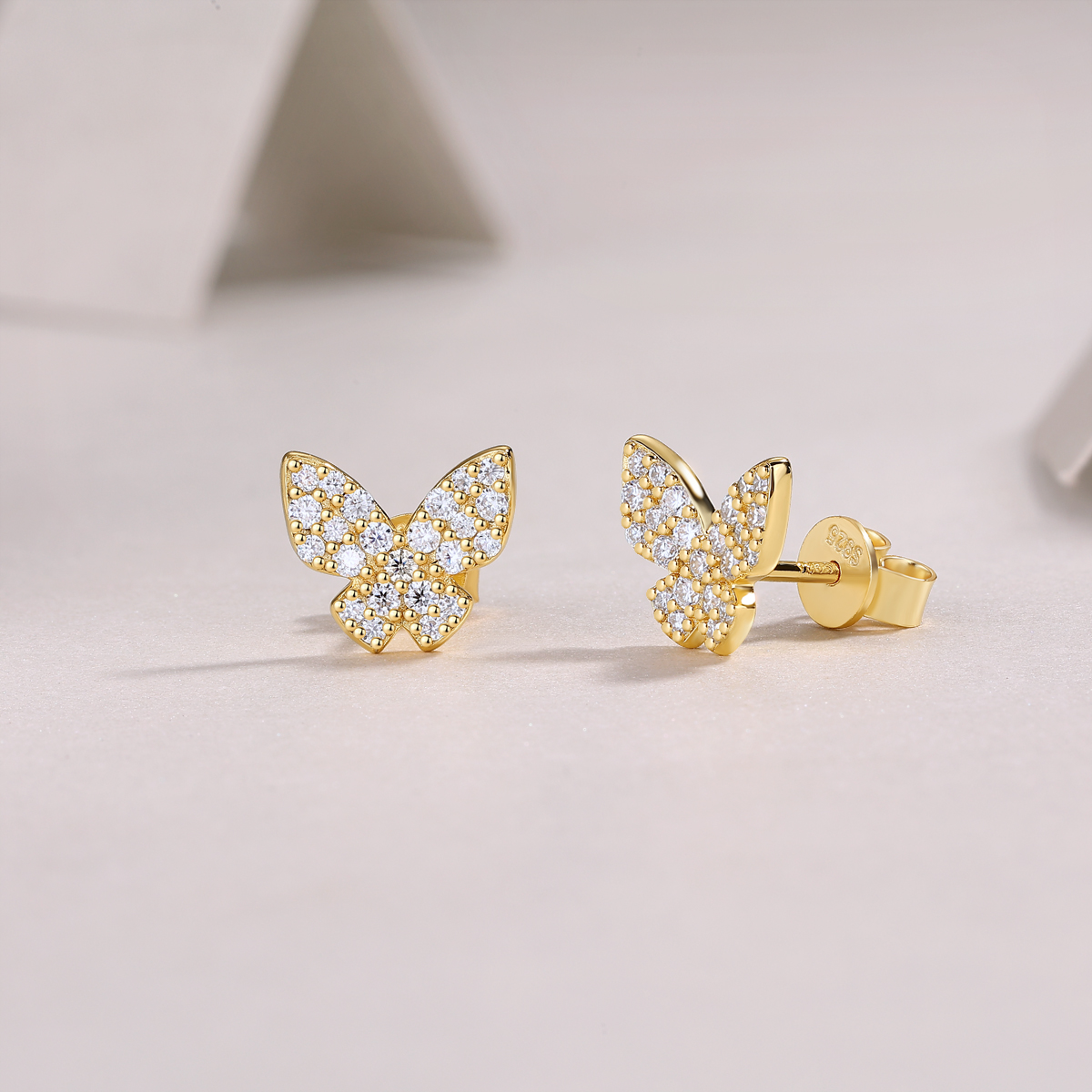 Golden Feather Butterfly - Premium Moissanite Luxury Fashion Light Luxury Jewelry Silver