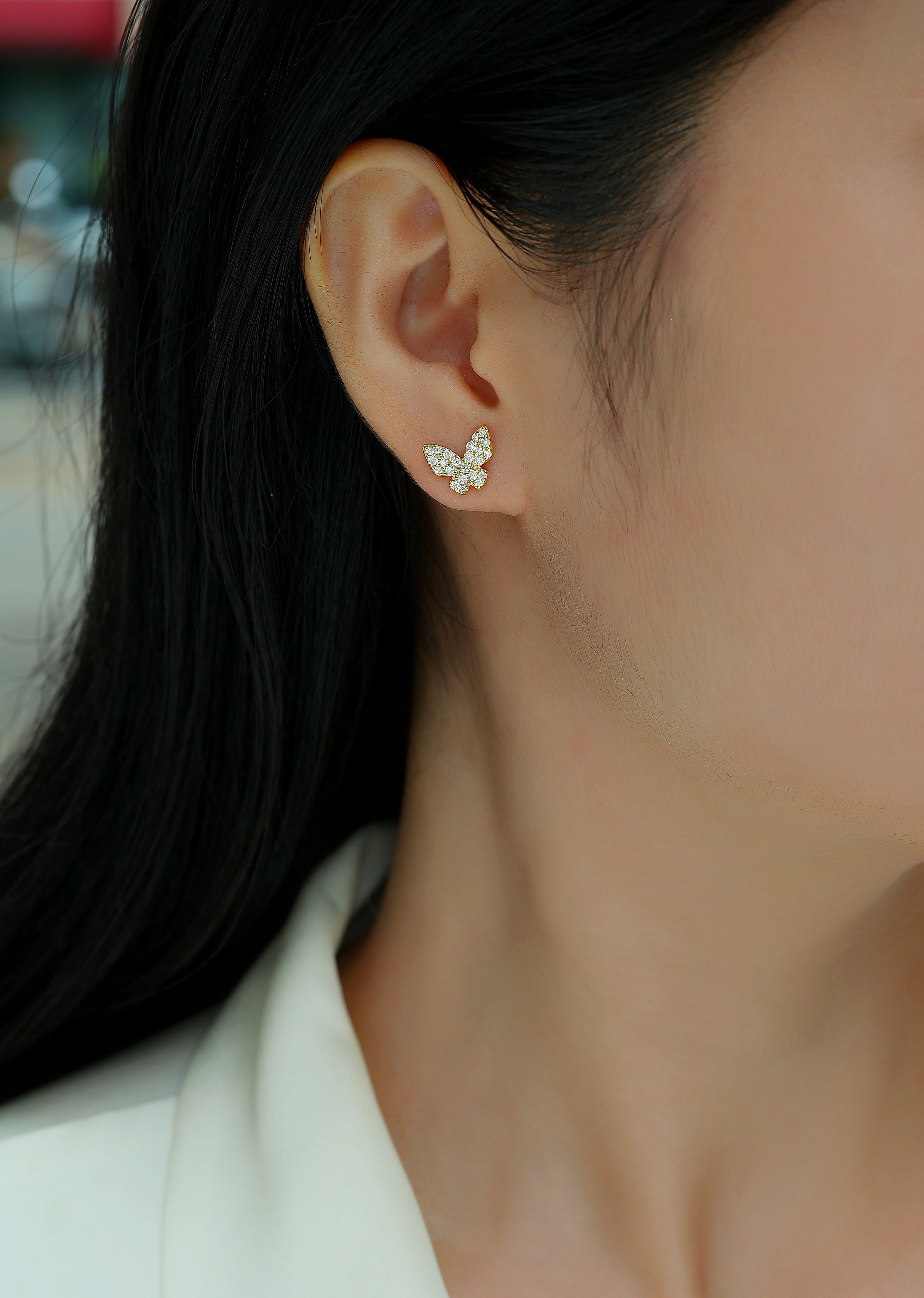 Golden Feather Butterfly - Premium Moissanite Luxury Fashion Light Luxury Jewelry Silver