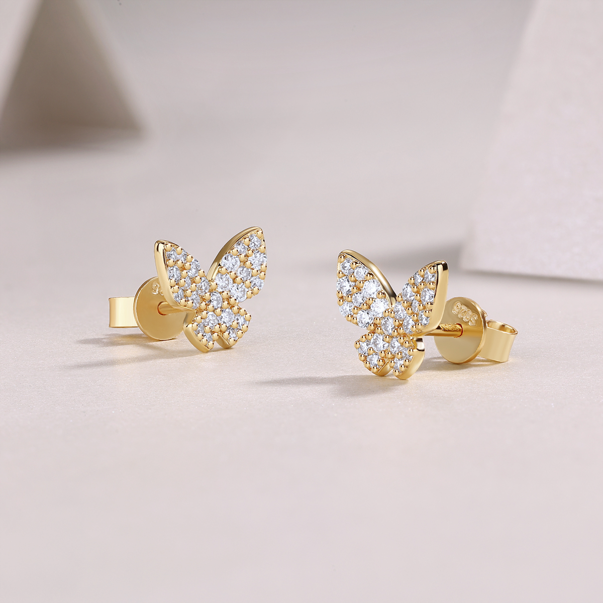 Golden Feather Butterfly - Premium Moissanite Luxury Fashion Light Luxury Jewelry Silver