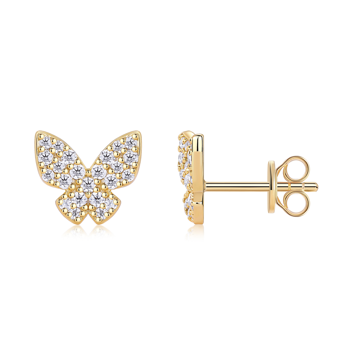 Golden Feather Butterfly - Premium Moissanite Luxury Fashion Light Luxury Jewelry Silver